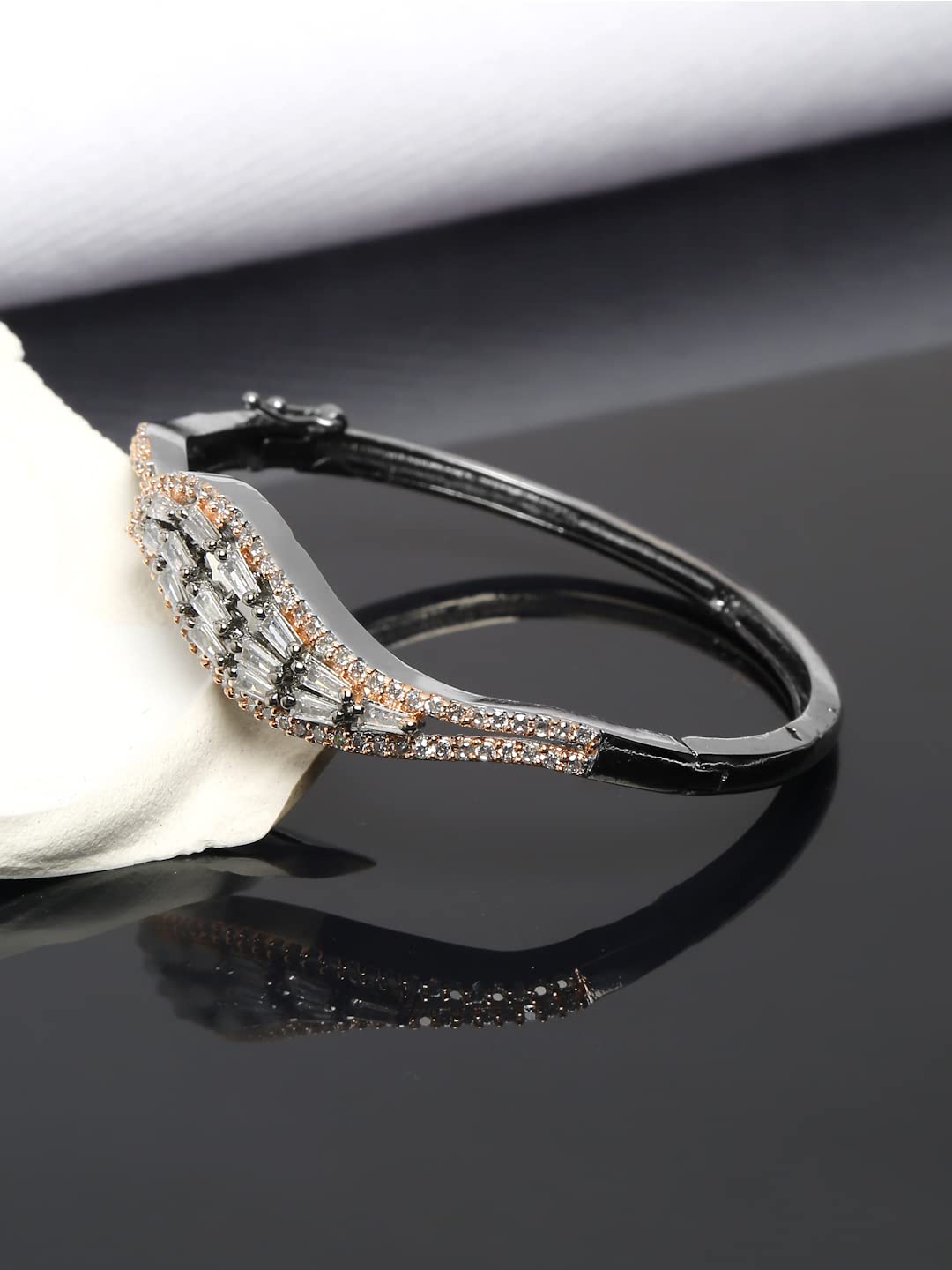 Leaf Shaped American Diamond Gold Plated Bangles Jewellery Bracelet Women  Girls | eBay