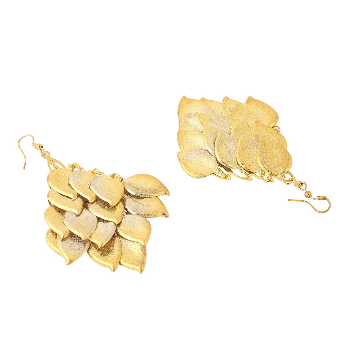 Yellow Chimes Earrings for Women and Girls Drop Earrings for Women| Gold Plated Leaf Drop Designed Drop Earrings | Birthday Gift for girls and women Anniversary Gift for Wife