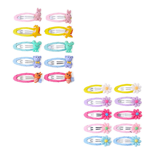 Melbees by Yellow Chimes Hair Clips for Girls Kids Hair Clip Hair Accessories for Girls Set of 20 PCS Cute Characters Tic Tac Clips Snap Hair Clips for Baby Girls Baby Hair Clips For Kids Toddlers.