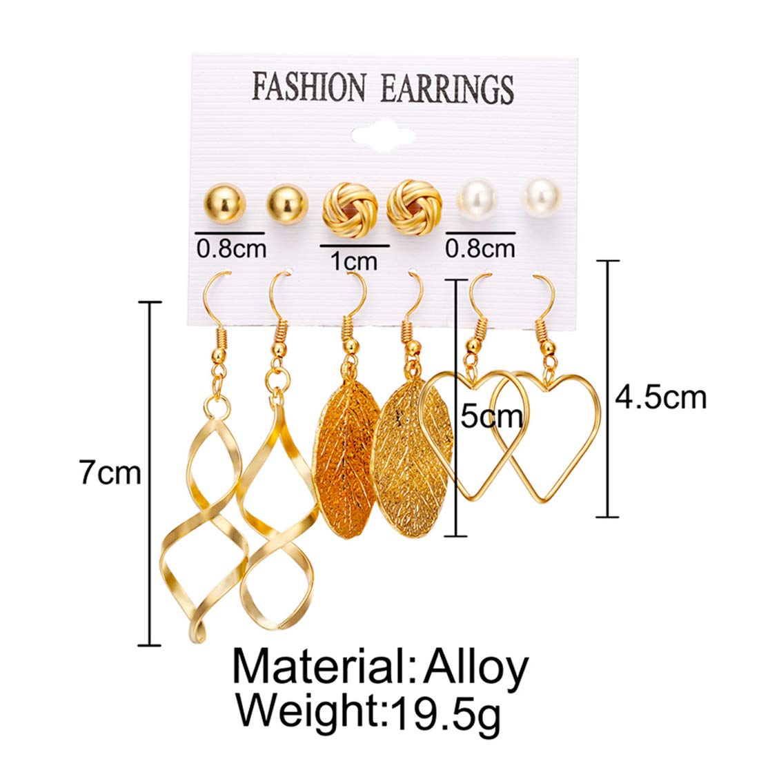 Yellow Chimes 6 and 9 Pairs Assorted Multiple Stud Earrings Big Hoop Tassel Drop Pearl Earrings for Women and Girls (6 Pairs Tassel)