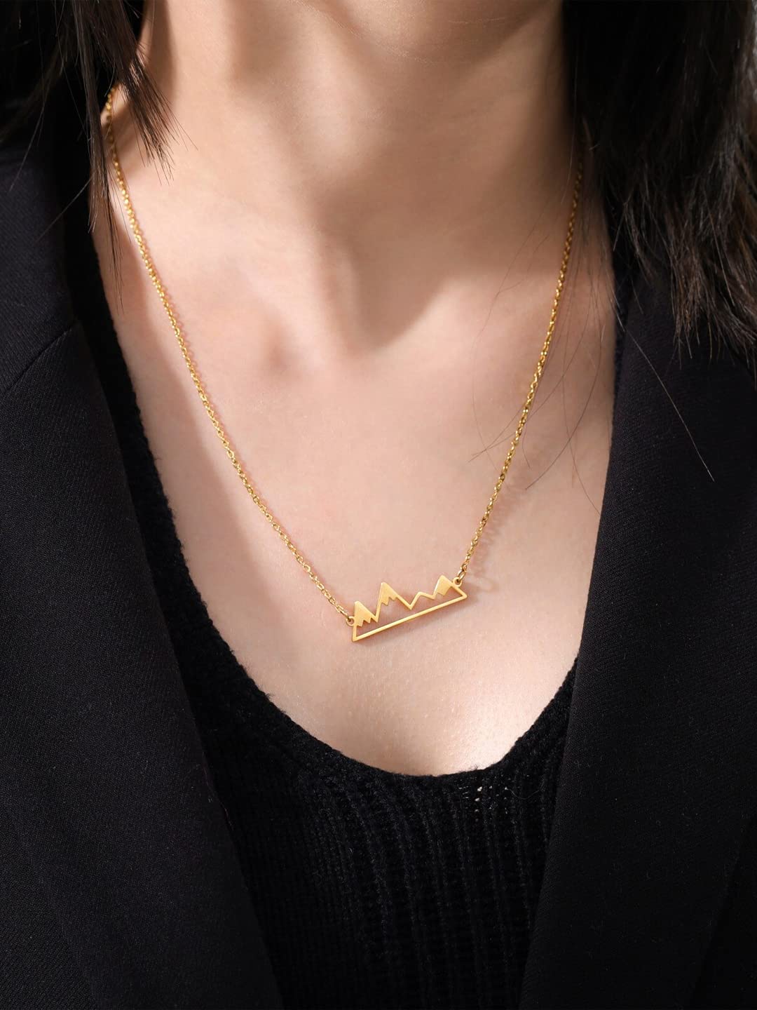 Yellow Chimes Necklace for Womens Goldplated Minimal Designed Necklace for Womens and Girls