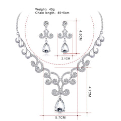 Yellow Chimes Exclusive Sparkling Crystals Jewellery Set with Earrings Necklace Set for Women and Girls