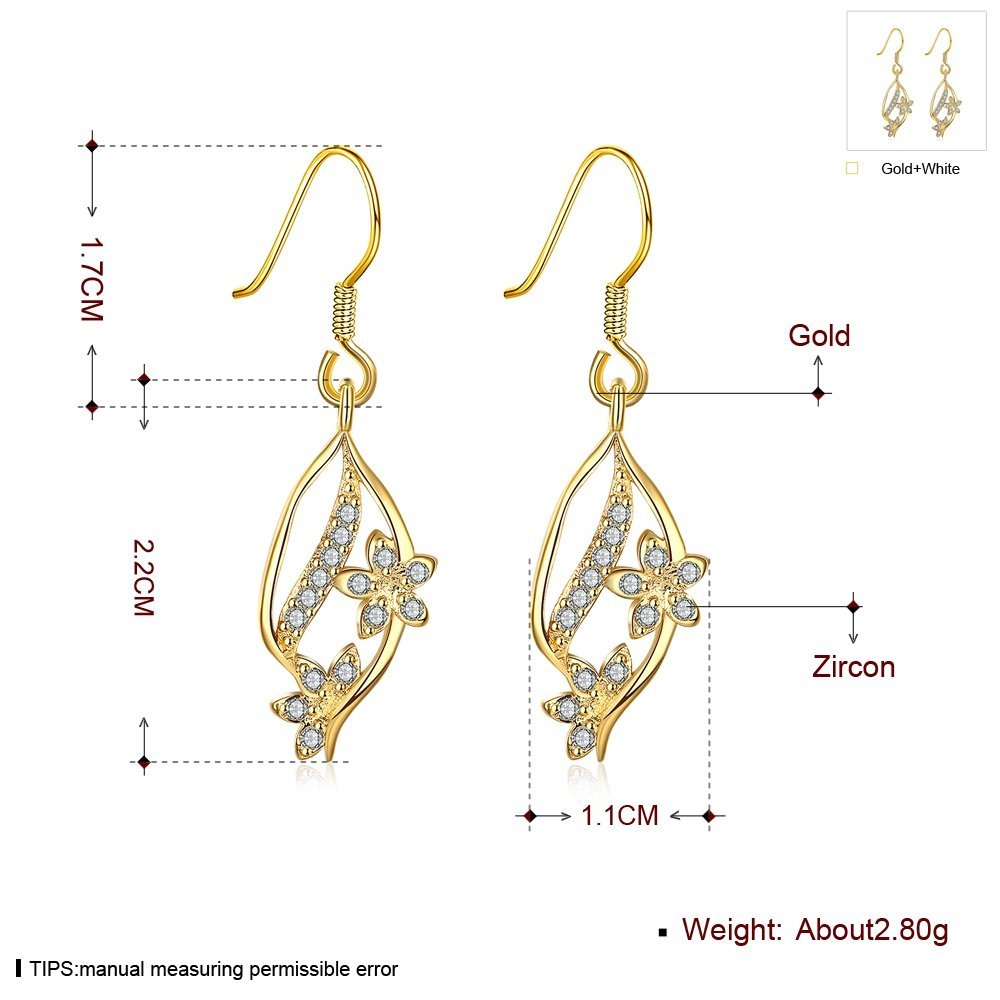 YELLOW CHIMES Golden Flower and Petal High Grade Crystal Earrings for Women and Girls