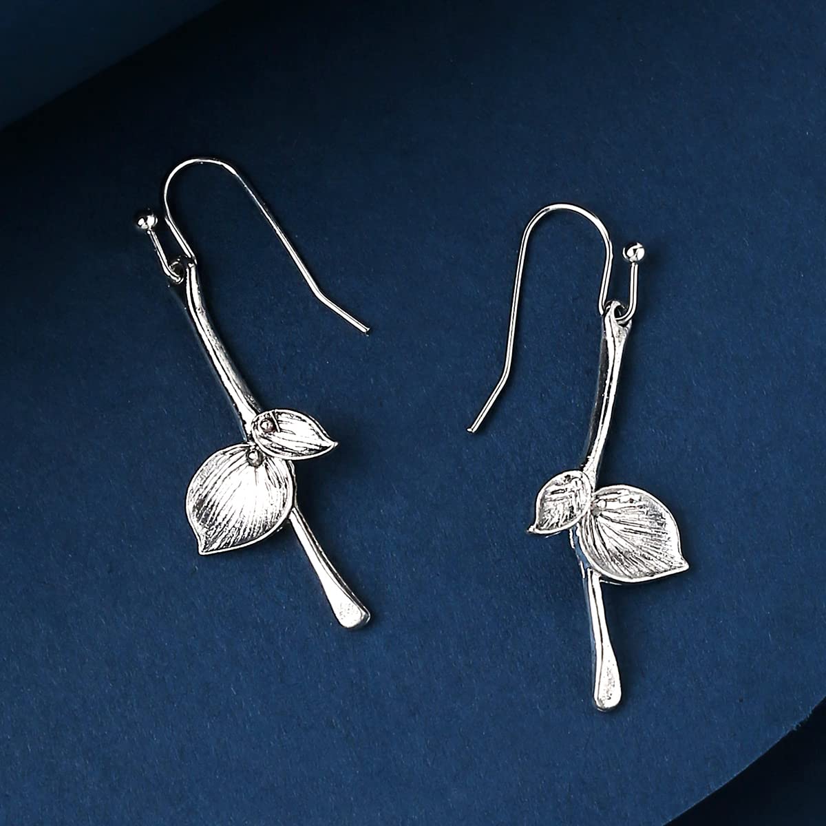 Yellow Chimes Earrings For Women Silver Plated Leaf Designed Drop Earring For Women and Girls