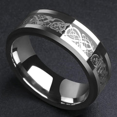 Yellow Chimes Rings for Men 2 Pcs Combo of Dragon Celtic and Noble Band Style Ring for Men and Boys