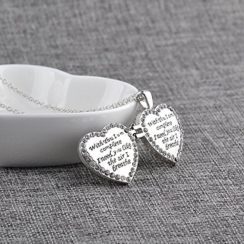 YELLOW CHIMES Love Message Heart Crystal Locket Pendant for Girls and Women