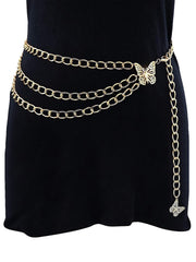 Yellow Chimes Waist Chain For Women Multilayer Gold Plated Belly Chain Waist Belt For Women and Girls