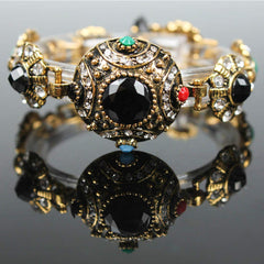 Yellow Chimes Stones Studded Gold Plated Traditional Bangle Bracelet for Women and Girls