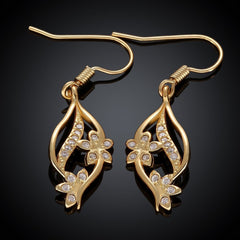 YELLOW CHIMES Golden Flower and Petal High Grade Crystal Earrings for Women and Girls