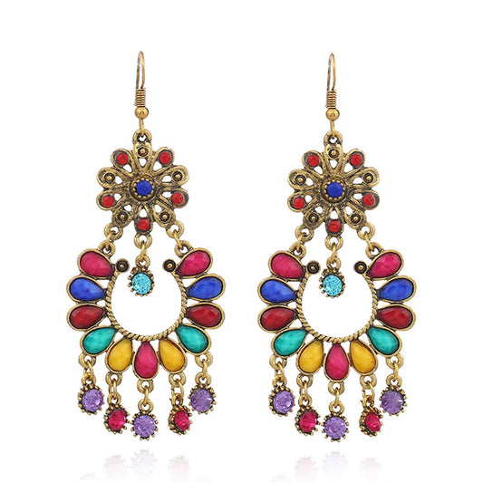 Yellow Chimes Latest Ethnic Design Antique Look Gold Plated Chandbali Earrings for Women And Girls