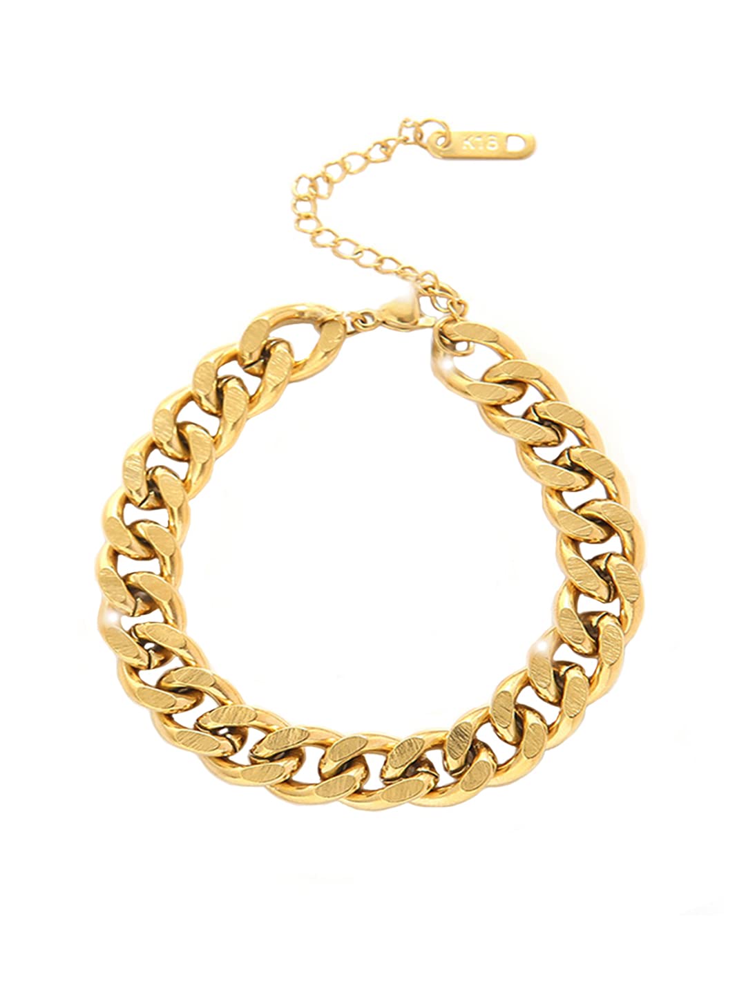 Yellow Chimes Chain Bracelet for Women Gold-Plated Stainless Steel Link Chain Bracelet for Women and Girls