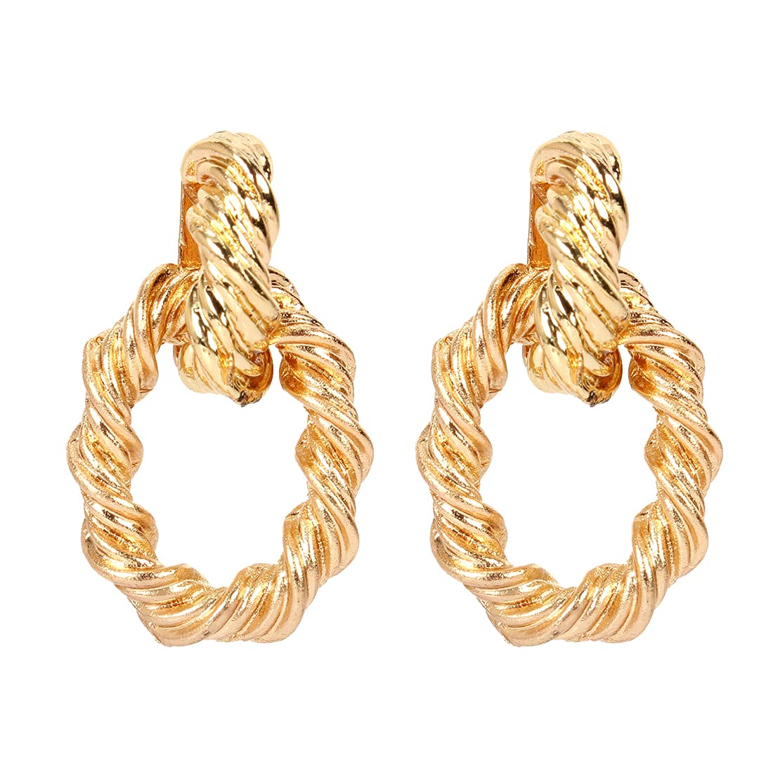 Yellow Chimes Latest Fashion Gold Plated Geometric Design Dangle Earrings for Women and Girls, Medium (YCFJER-10GEOMTRC-GL)