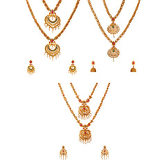 Yellow Chimes Jewellery Set for Women & Girls Bridal Jewellery Set for Wedding | Gold Plated Combo of 3 Set Peacock Designed Necklace Set | Birthday Gift for girls & women Anniversary Gift for Wife