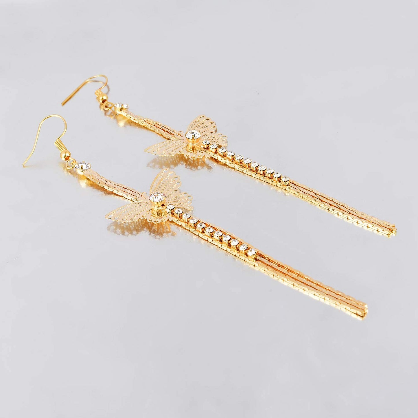 Yellow Chimes Butterfly Thread Chandelier Earring for Women & Girls