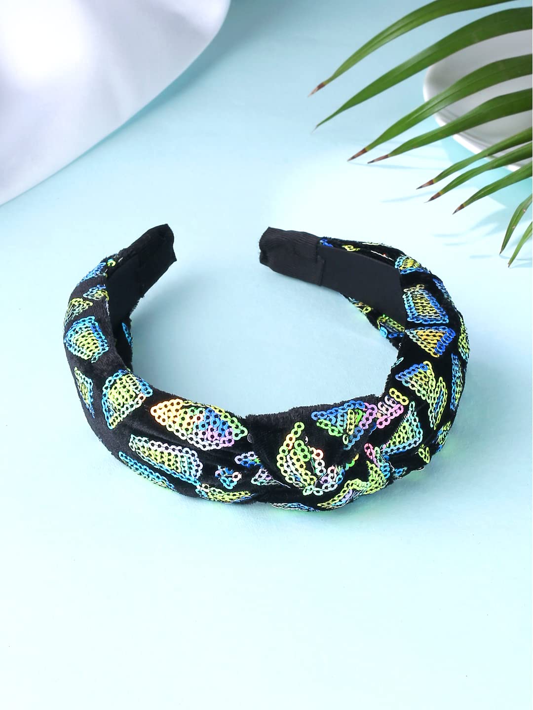 Yellow Chimes Hair Band for Women Girls Hair Accessories for Women Solid Headband for Women Knot Fabric Hair Band for Girls Multicolor Turban Headband Cross Knot Hair Bands Elastic Hair Accessories for Women