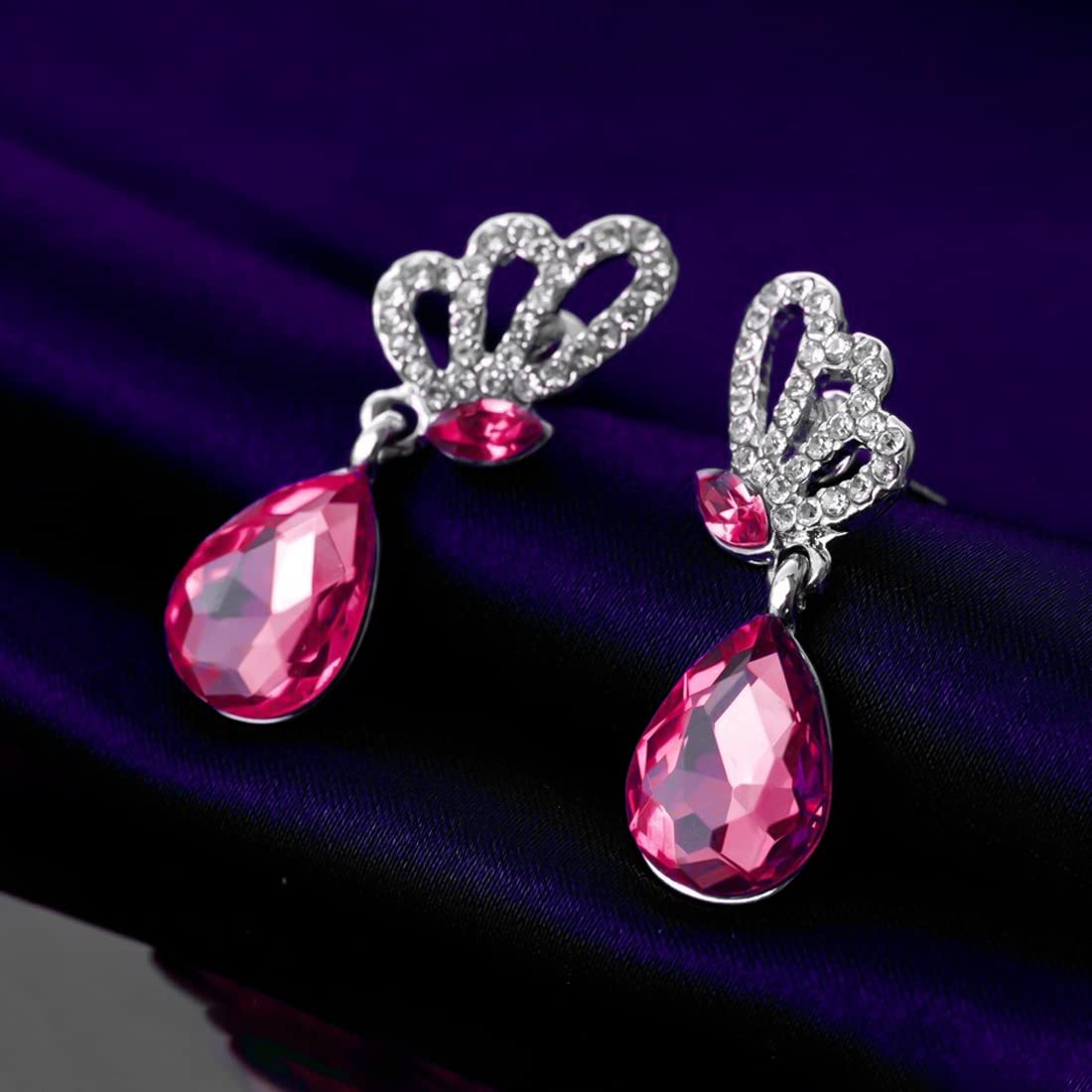 Pink Raffia Wrapped Open Teardrop Fun Fashion Earrings | Runway Earrings |  L&M Bling - lmbling