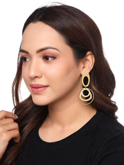 Yellow Chimes Earrings for Women and Girls | Gold Drop Earring | Gold Plated Drop | Geometrical shape Linked Dainty Western Drop | Accessories Jewellery for Women | Birthday Gift for Girls and Women Anniversary Gift for Wife