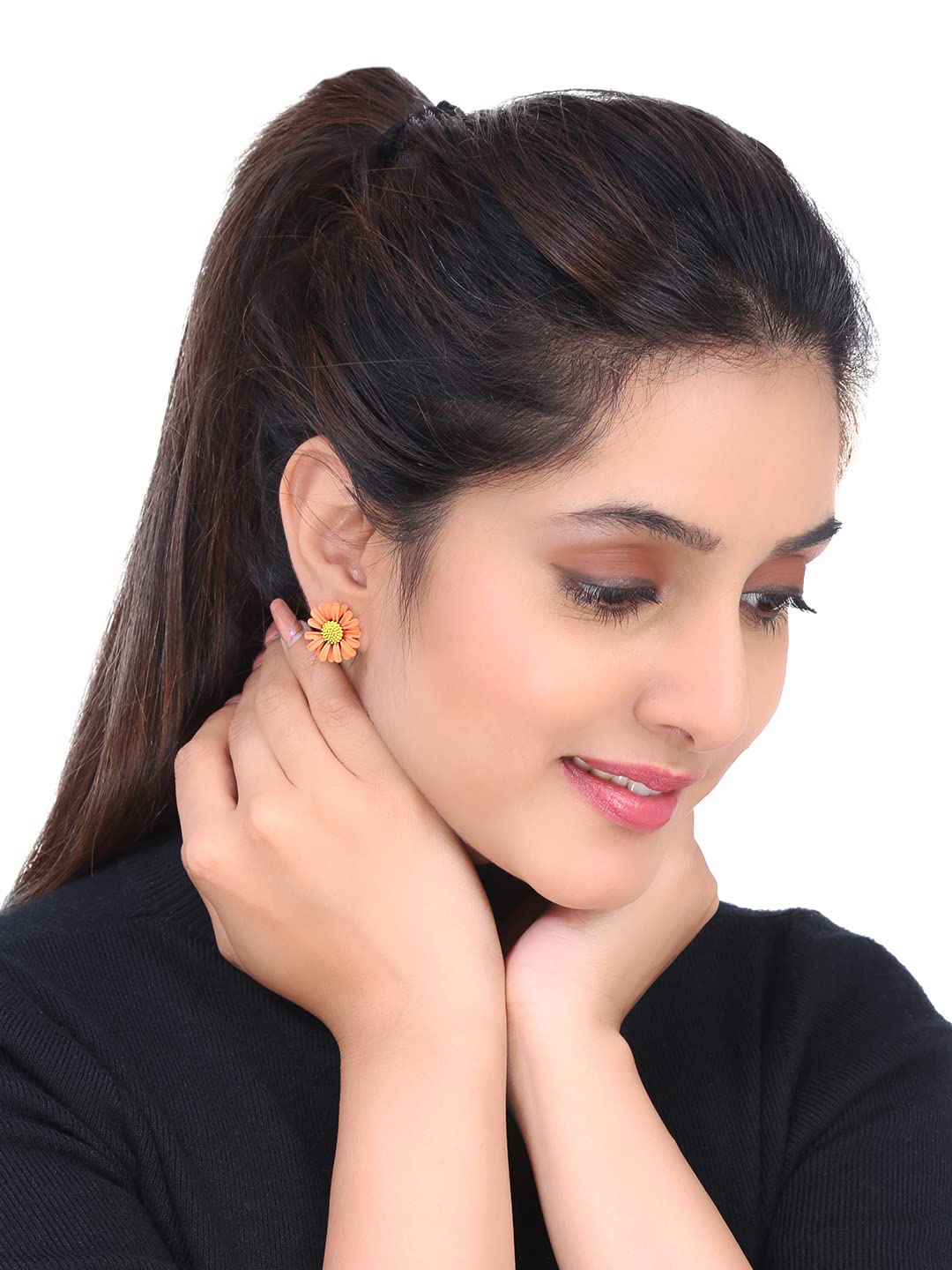 Kairangi Stud Earrings for Women Combo of 3 Pairs Multicolor Floral Stud Earrings fow Women and Girl's.
