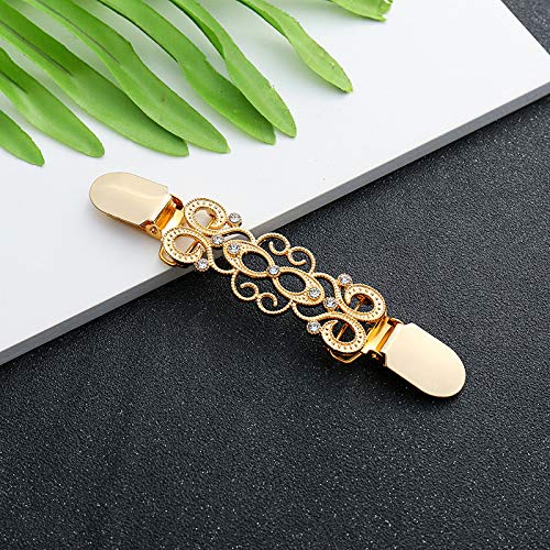 Yellow Chimes Elegant Cardigan Brooch Sweater Collar Shawl Clip Classic Design Stylish Gold Plated Brooch for Women