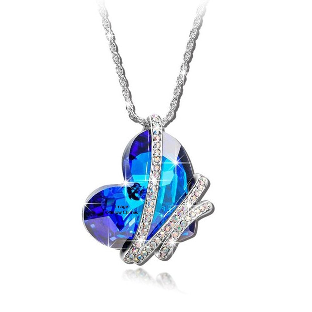 Yellow Chimes Crystals from Swarovski Mesmerising Heart of The Ocean Pendant for Women and Girls