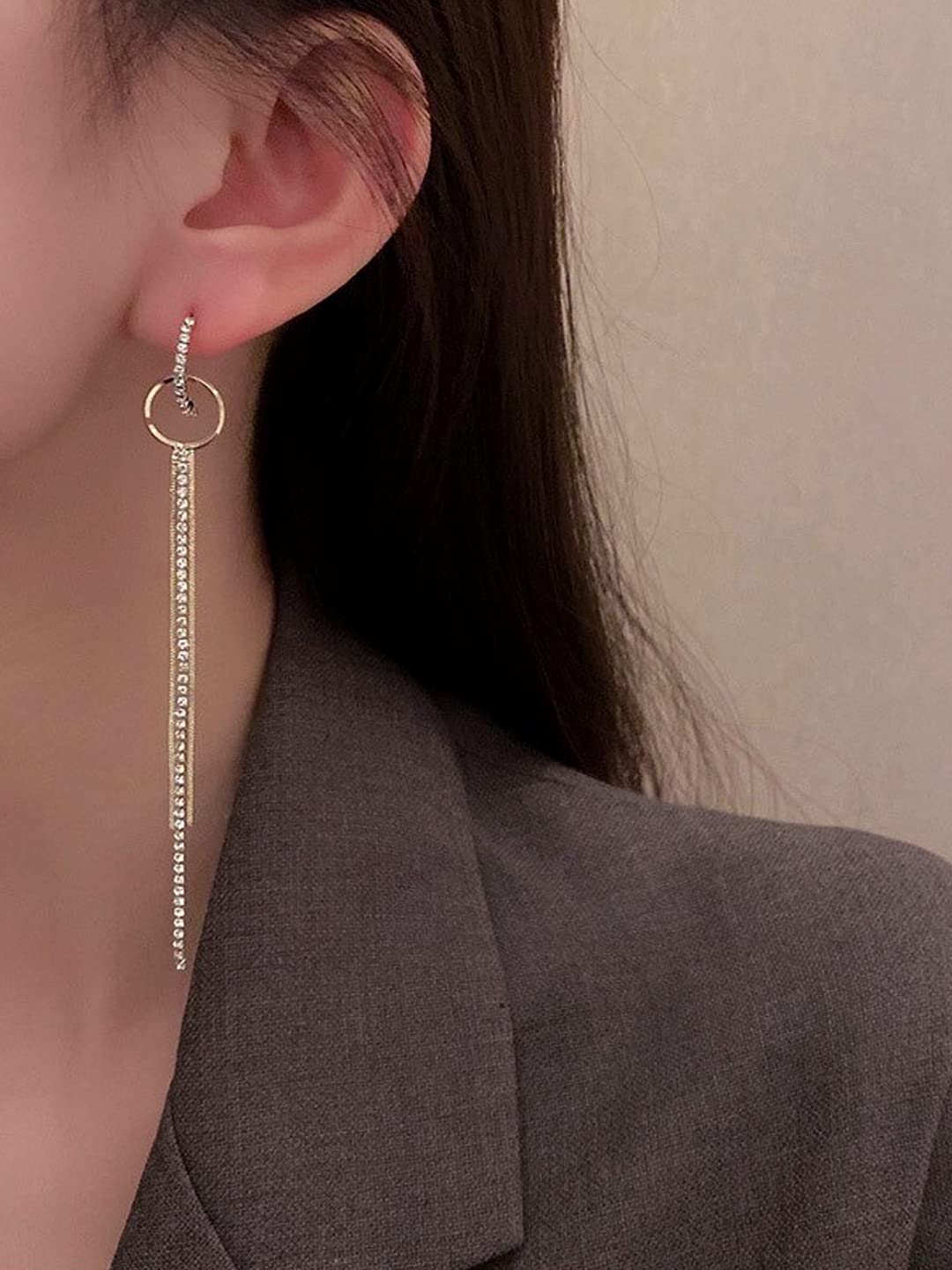 Golden Chain Earrings for Women | FashionCrab.com