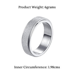 Yellow Chimes Ring for Men Silver Toned Band Designed Titanium Stainless Steel Smooth Finished Eye Catched Sleek Ring for Men and Boys