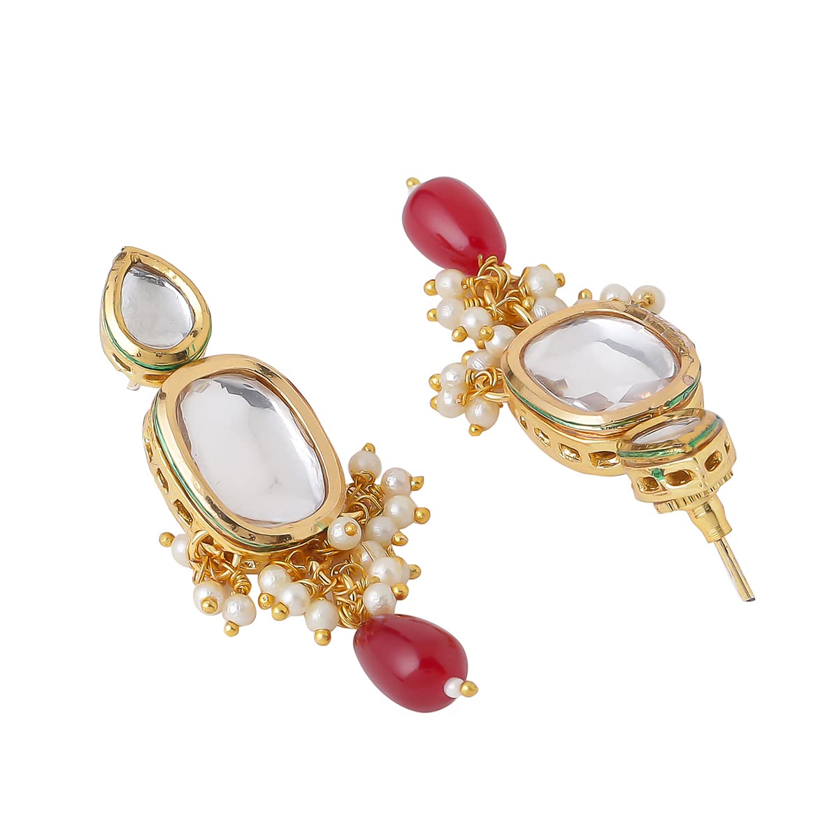 Yellow Chimes Jewellery Set for Women & Girls Kundans Necklace Set for Girls | Gold Plated Multicolor Beads Drop Kundan Choker Necklace Set | Birthday Gift for girls & women Anniversary Gift for Wife