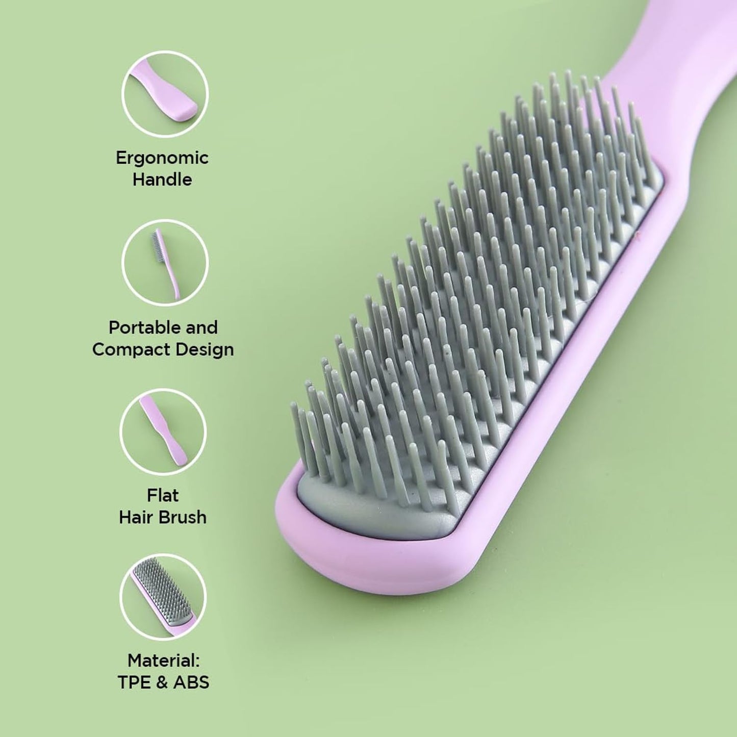 Yellow Chimes Flat Hair Brush with Strong & Flexible Bristles | Curl Defining Brush for Thick Curly & Wavy Hair | Small Size | Hair Styling Brush for Women & Men