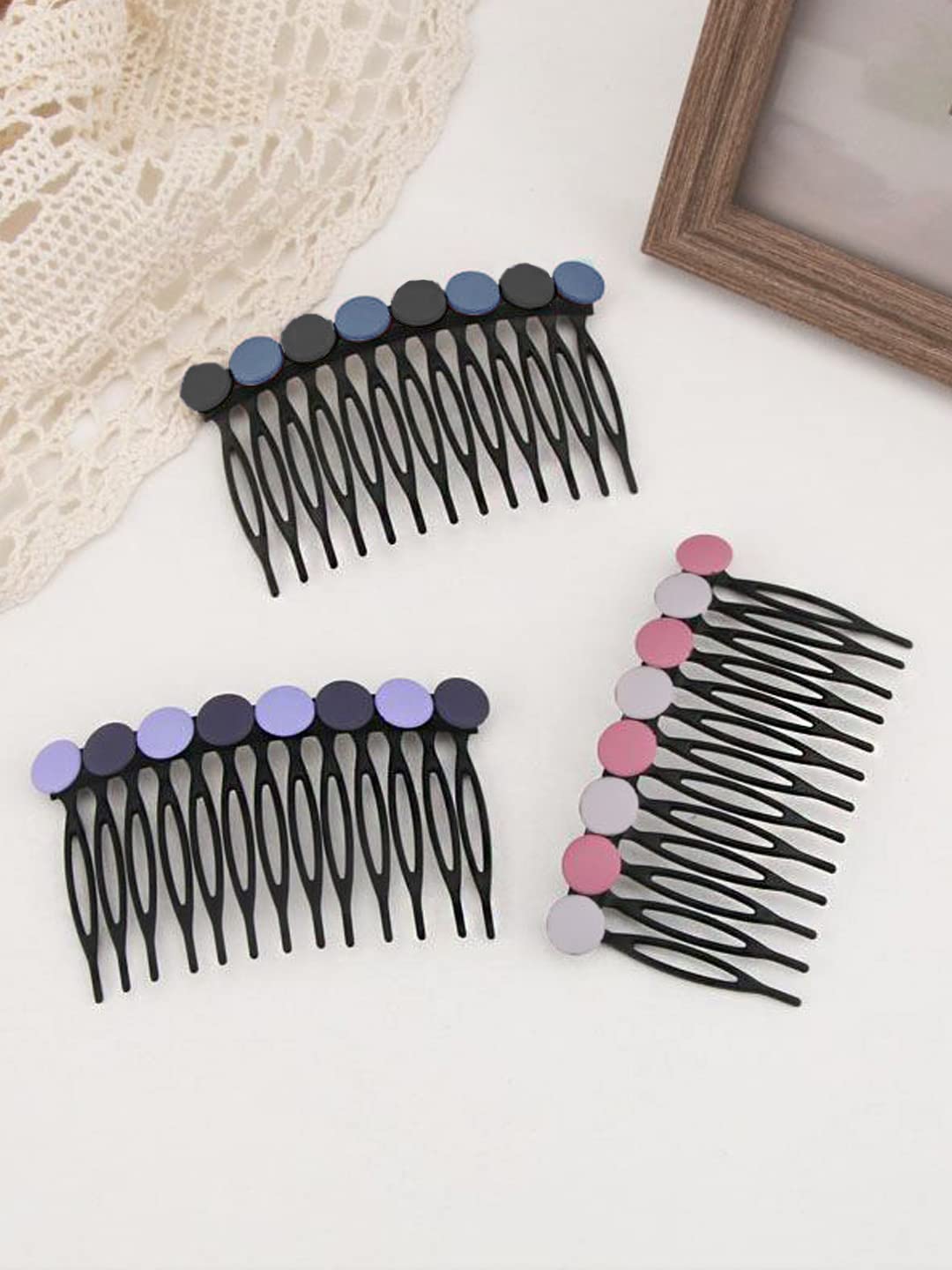 Yellow Chimes Comb Pin for Women Hair Accessories for Women Western Comb Clips for Hair for Women Set of 3 Pcs Juda Pin Hair Pins for Women Side Pin/Comb Pin/Juda pin Accessories for Women