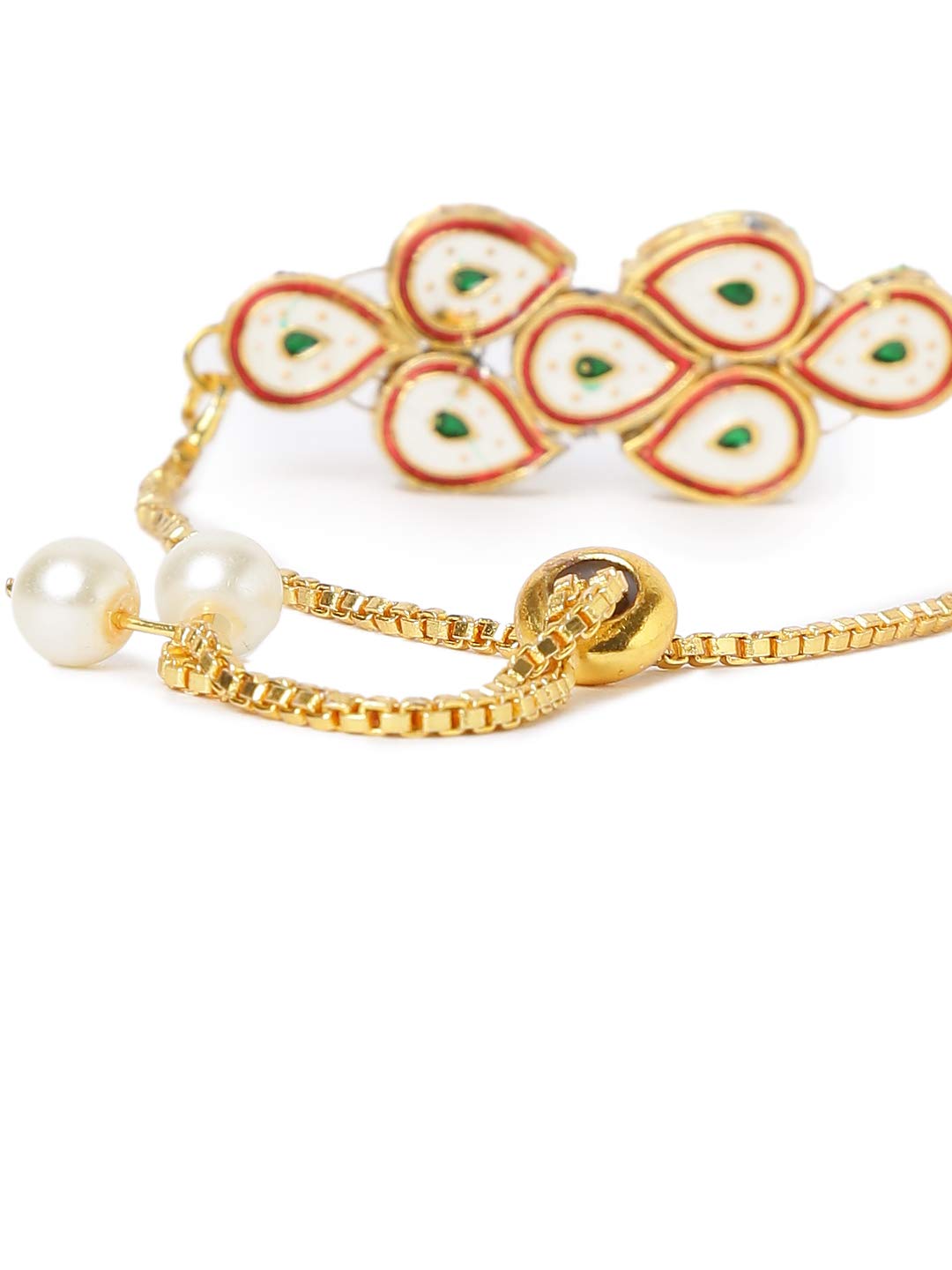 Yellow Chimes Rakhi for Brother and Bhabhi Gold Plated Kundan Bhaiya Bhabhi Rakhi Set Handmade Dori Worked Rakhi Combo of 2 PCs Men Rakhi Bracelet With Roli & Chawal