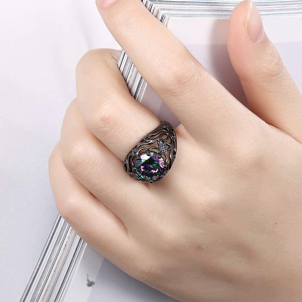 Yellow Chimes Rings for Women A5 Grade Crystal Ring for Night Queen 18K Platinum Plated Crystal Ring for Women and Girls