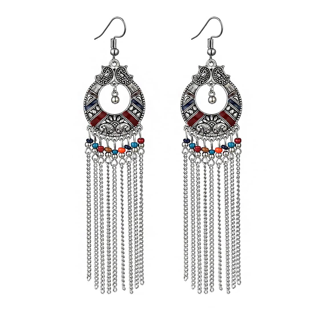 Yellow Chimes Earring For Women Boho Multicolor Beaded Tassel Drop Dangler Earring For Women and Girls (ER 5)