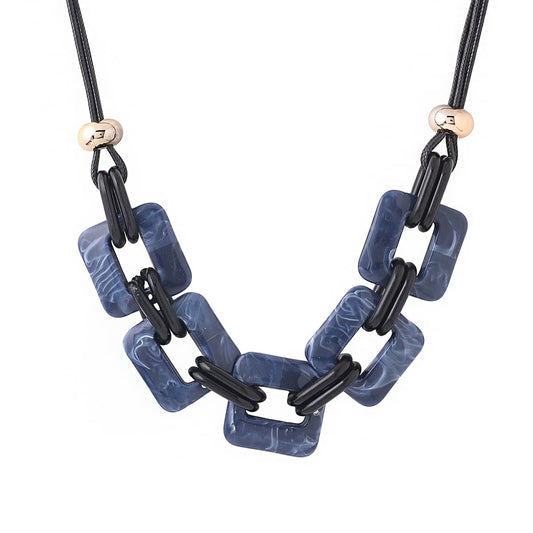 Yellow Chimes Necklace for Women and Girls Fashion Blue Choker Necklace for Women Western | Geometric Statement Style Choker Necklace | Birthday Gift for Girls & Women Anniversary Gift for Wife