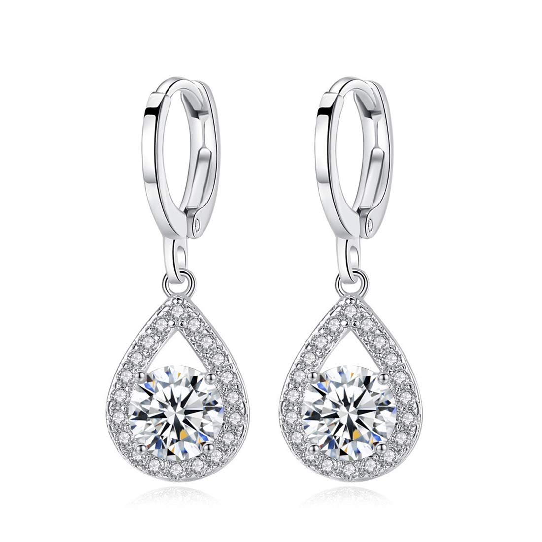 Yellow Chimes A5 Grade Crystal Drop Silver Plated Earrings for Women & Girls