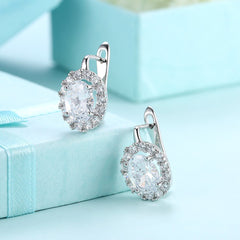 Yellow Chimes Crystals from Swarovski Crystal Light Silver Plated Studs Earrings for Women and Girls