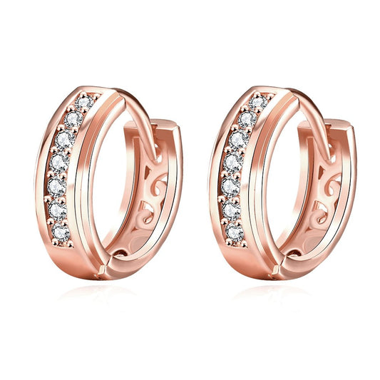 Yellow Chimes Fashionable Rose Gold Clip on Earring Cubic Zirconia Metal Clip-on Earring for Women and Girls