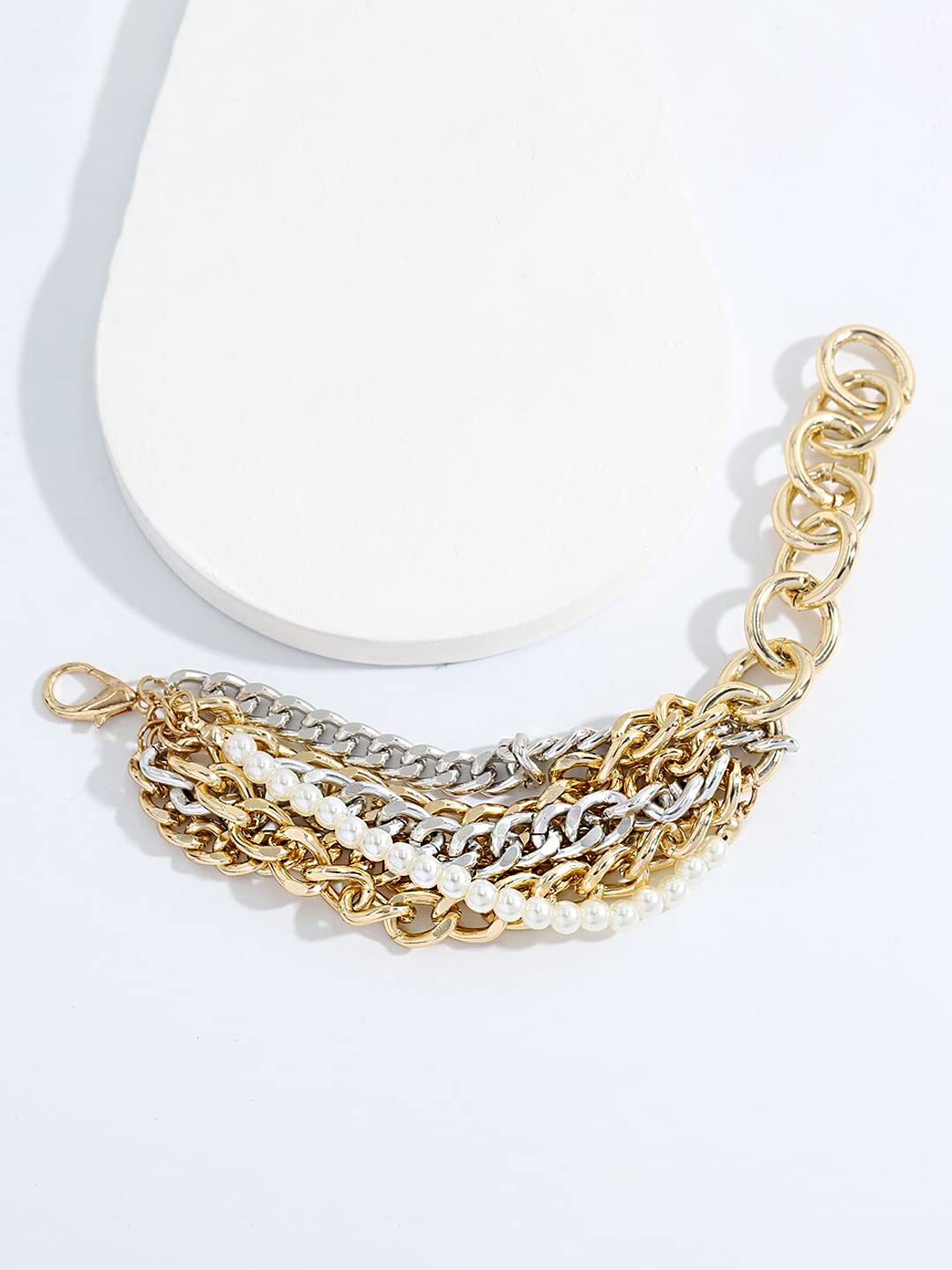 Yellow Chimes Bracelet For Women Multicolor Connected Chain Designed Multilayer Bracelet For Women and Girls