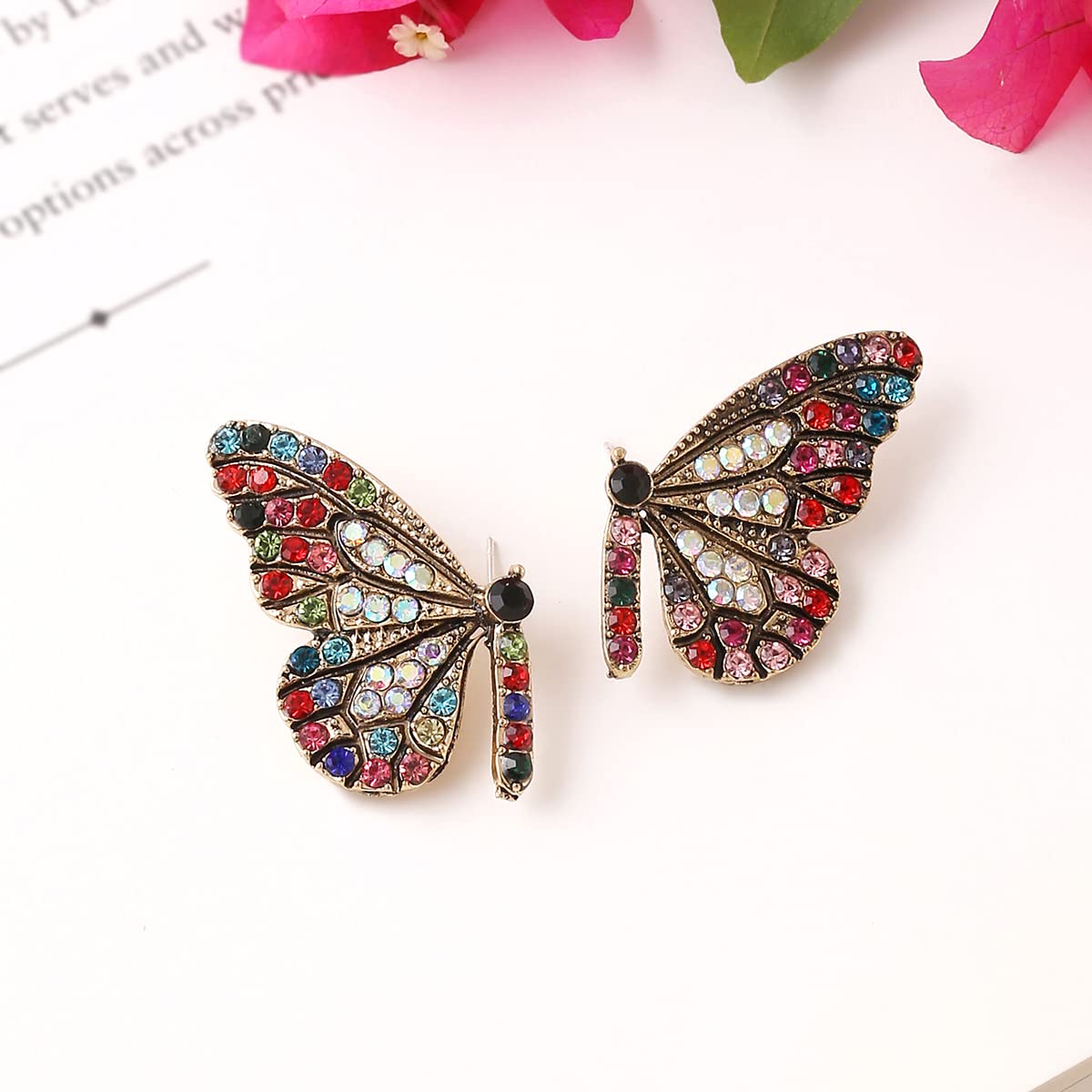 Yellow Chimes Earrings For Women Multicolor Butterfly Designed Stud Drop Earrings For Women and Girls