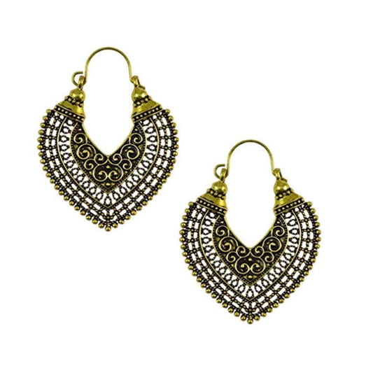 Yellow Chimes Vintage Indian Fashion Oxidized Gold Plated Metal Chandbali Earring for Women and Girls