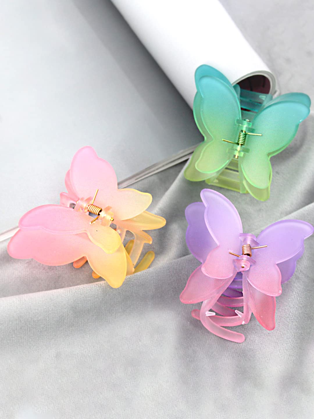 Yellow Chimes Claw Clips for Women Hair Clutches for Women Hair Accessories For Women Set of 3 Pcs Claw Clip Multicolor Butterfly Clips Big Clutchers for Hair Clutcher for Women & Girls Gift for Women