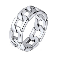 Yellow Chimes Rings for Men Silver toned Chain Designed Stainless Steel Ring for Men and Boys.