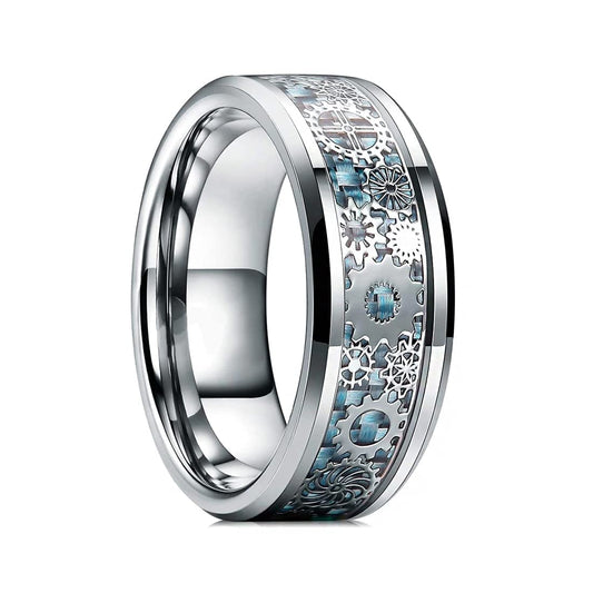 Yellow Chimes Rings for Men Stainless Steel Silver toned Band Designed Metal Rings for Men and Boys