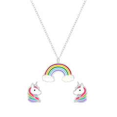 Raajsi by Yellow Chimes 925 Sterling Silver Pendant Set for Girls & Kids Melbees Kids Collection Rainbow Design | Birthday Gift for Girls Kids | With Certificate of Authenticity & 6 Month Warranty