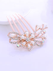 Yellow Chimes Comb Pin for Women Hair Accessories for Women Floral Comb Clips for Hair for Women Rosegold Crystal Hair Pin Bridal Hair Accessories for Wedding Side Pin / Comb Pin / Juda Pin Accessories for Women