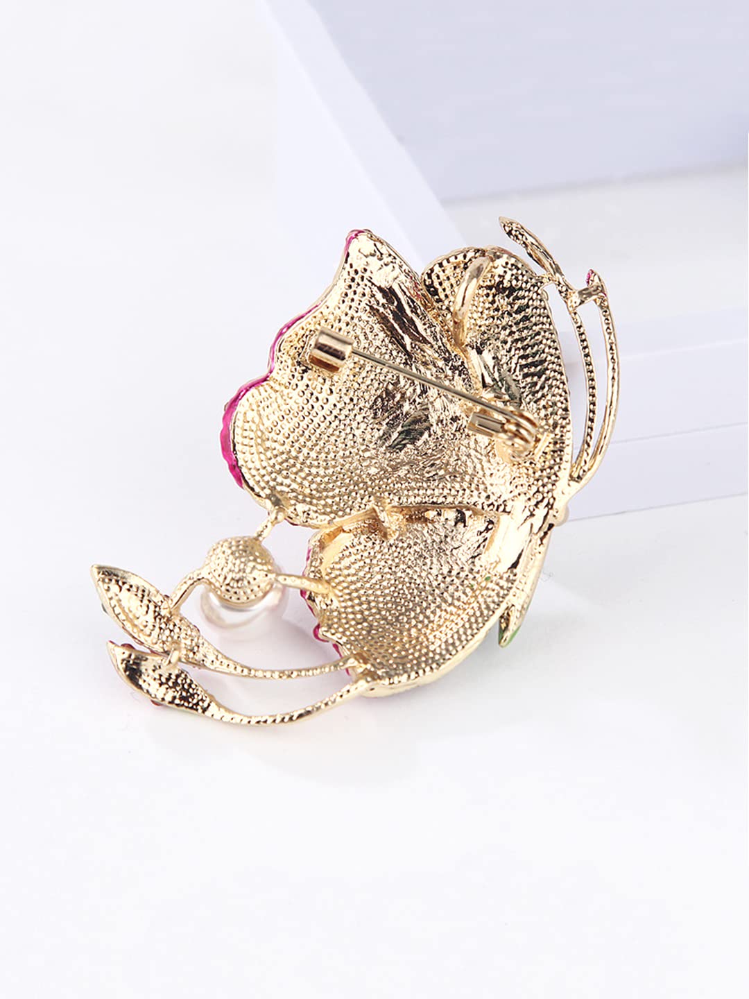 Yellow Chimes Brooch for Women Butterfly Shaped Brooch Fashionable Brooch for Girls and Women (Multicolor-1)