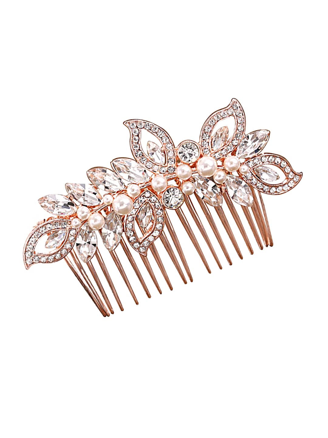 Yellow Chimes Bridal Comb Pin for Women Wedding Comb Pin Rosegold Comb Pin Hair Clip/Side Pin/Jooda Pin Hair Accessories for Women and Girls.