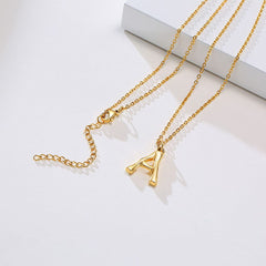 Yellow Chimes Alphabet Pendant Necklace for Women Alphabet A Initial Golden Pendant Stainless Steel Gold Plated Chain Pendant for Women and Men.