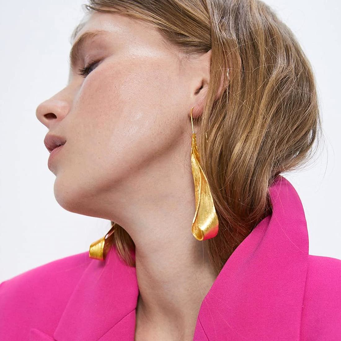 Yellow Chimes Elegant Latest Fashion Geometric Design Studded Crystal Floral Design Dangler Earrings for Women and Girls (Design 6)