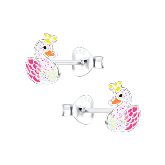 Raajsi by Yellow Chimes 925 Sterling Silver Stud Earring for Girls & Kids Melbees Kids Collection Swan Designed | Birthday Gift for Girls Kids | With Certificate of Authenticity & 6 Month Warranty