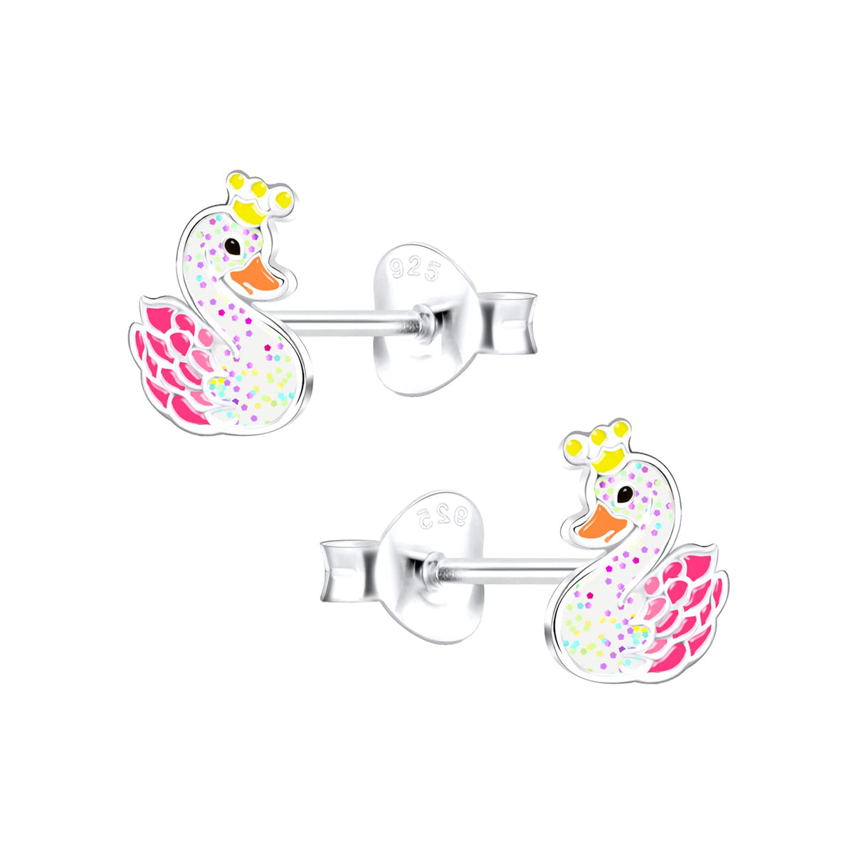 Raajsi by Yellow Chimes 925 Sterling Silver Stud Earring for Girls & Kids Melbees Kids Collection Swan Designed | Birthday Gift for Girls Kids | With Certificate of Authenticity & 6 Month Warranty